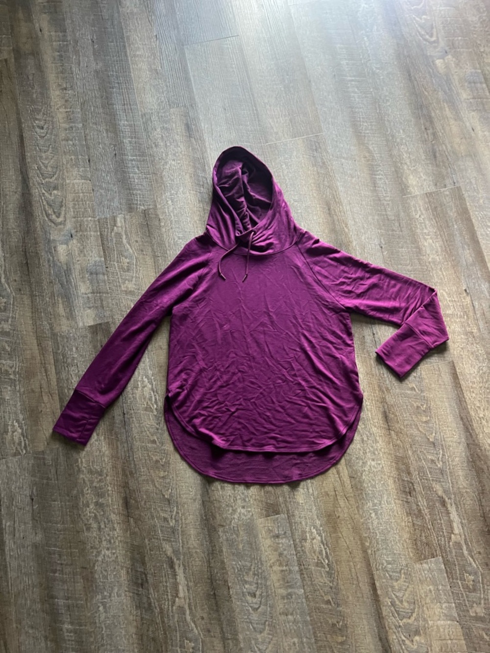 Athletic Works Plum Hooded Long-Sleeve Top